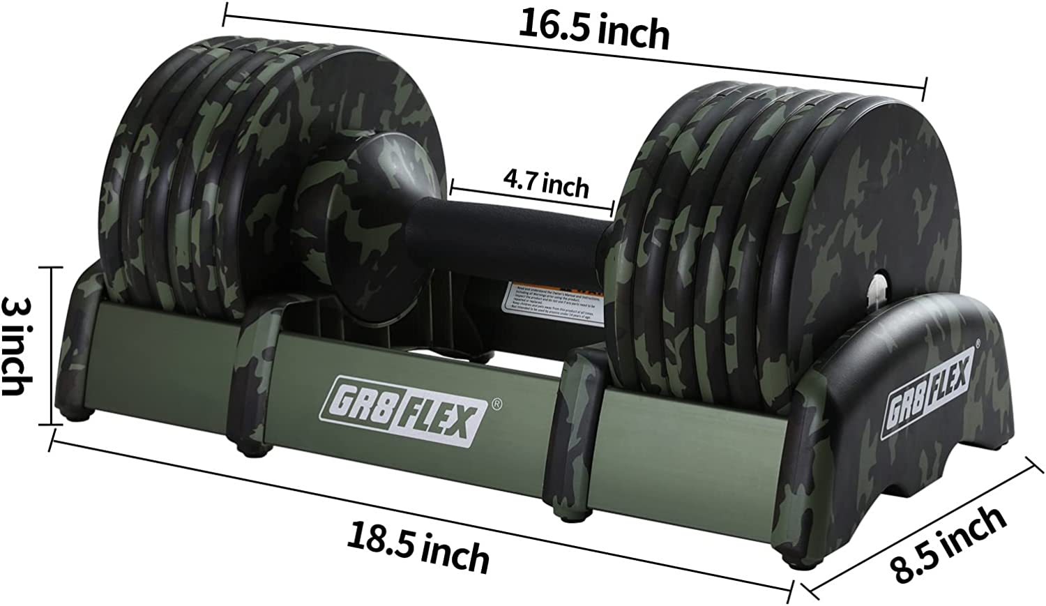 GR8FLEX 1 Second Adjustable Dumbbells (Pair) 55 lb each