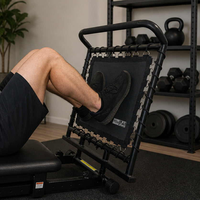 3-in-1 Rebounder, Hack Squat & Pilates Foot Bar Attachment (Patent Pending)