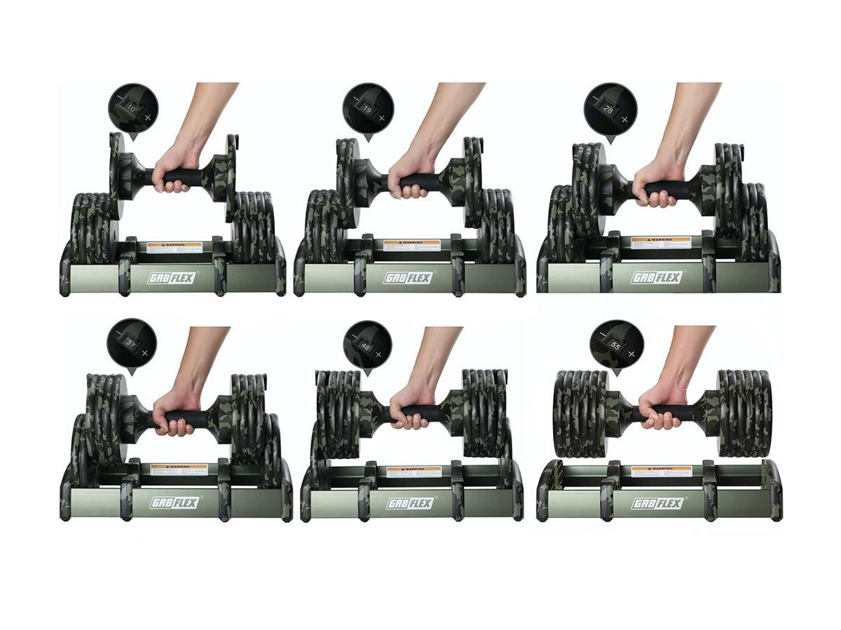 GR8FLEX 1 Second Adjustable Dumbbells (Pair) 55 lb each