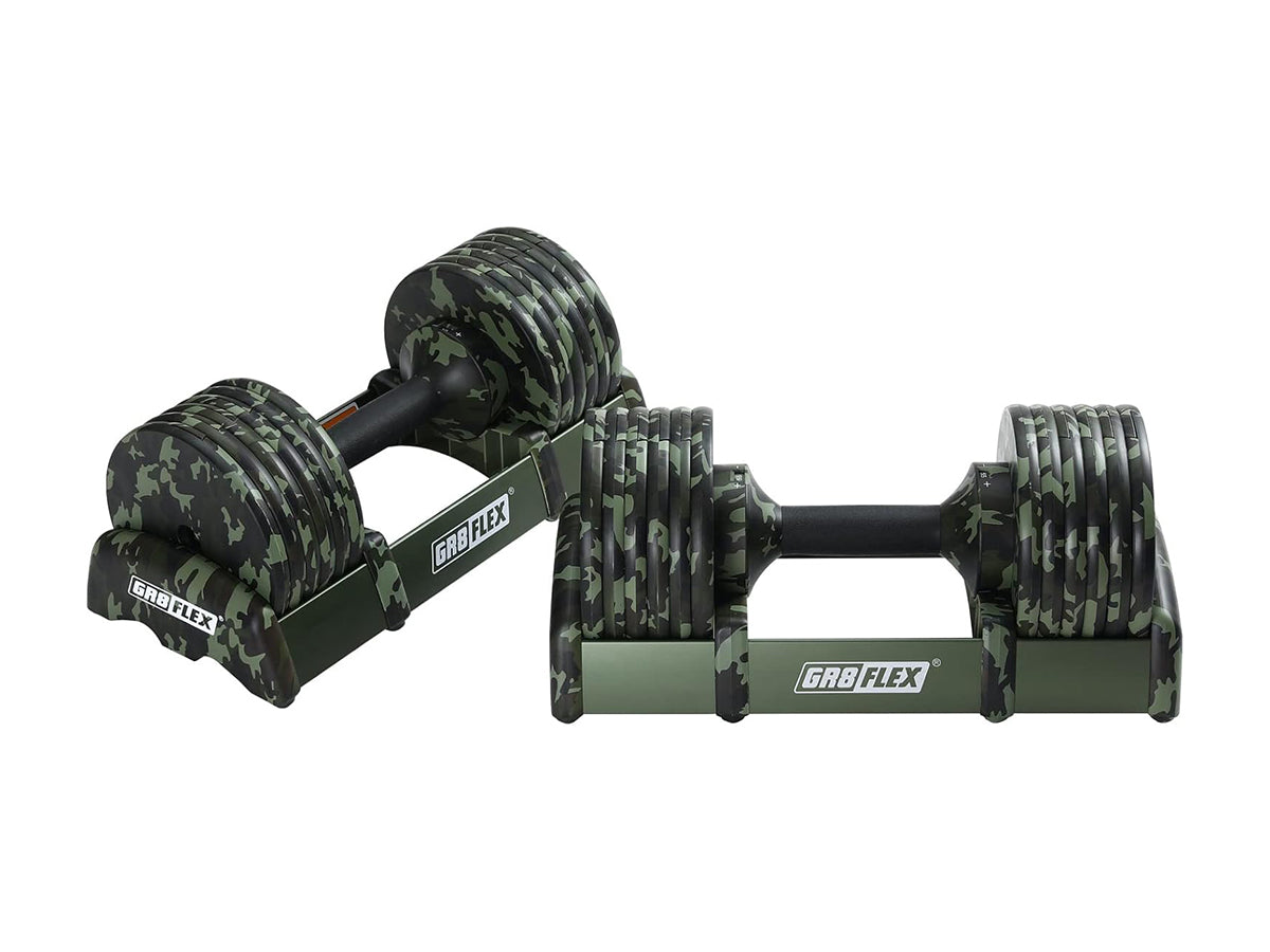 GR8FLEX 1 Second Adjustable Dumbbells (Pair) 55 lb each