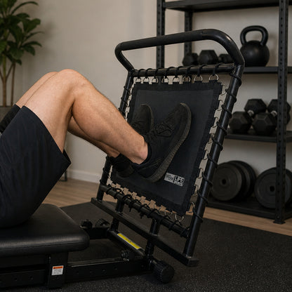 3-in-1 Rebounder, Hack Squat & Pilates Foot Bar Attachment (Patent Pending)