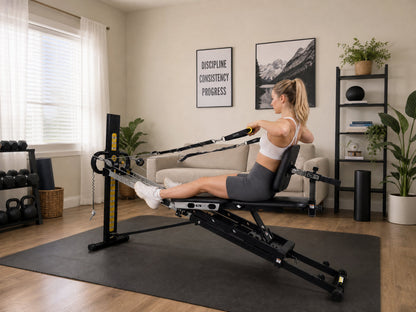 MOMO PRO Adjustable Glideboard Backrest Attachment – Multi-Position Vertical, Horizontal & Tilt Support for Seated Workouts (Patent Pending)