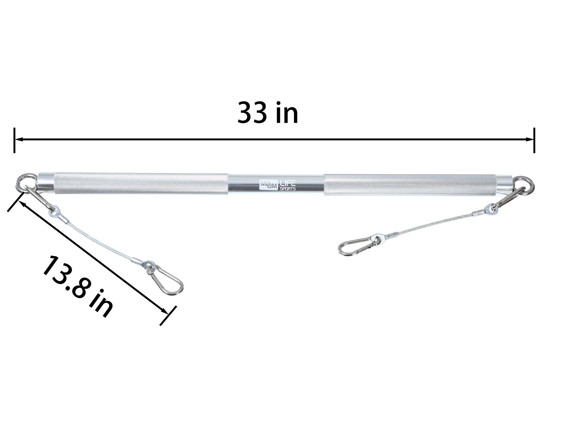 MOMO PRO Aluminum Alloy Straight Pull Bar Attachment – 33" Cable Machine Bar with Knurled Grip Handles for Home Gym Strength Training