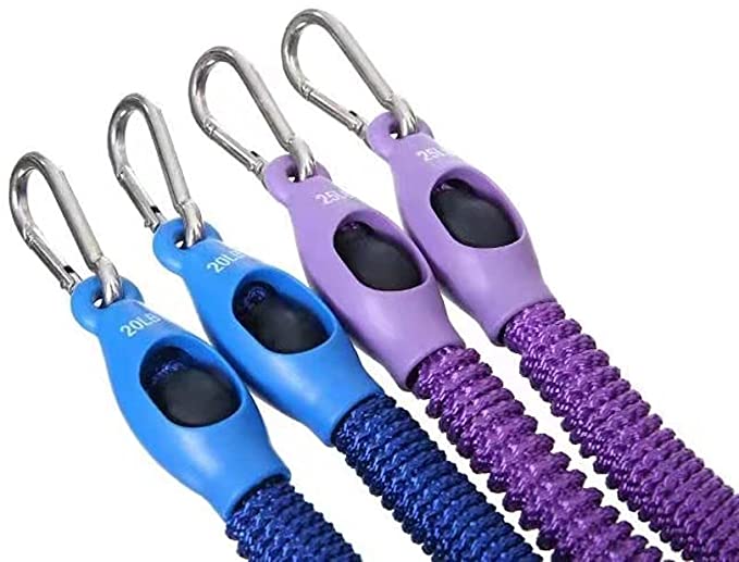 Heavier Resistance Bands: Set of 4 Resistance Bands with Clasps Included - Total 90lbs